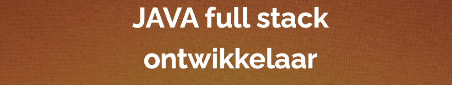 JAVA full stack ontwikkelaar
